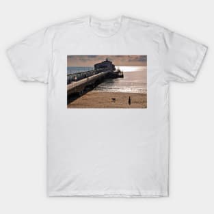 Bournemouth Pier And Beach Dorset England T-Shirt